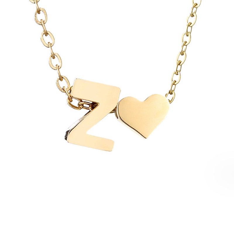 Forever Love and Letter Gold-Tone Necklace
