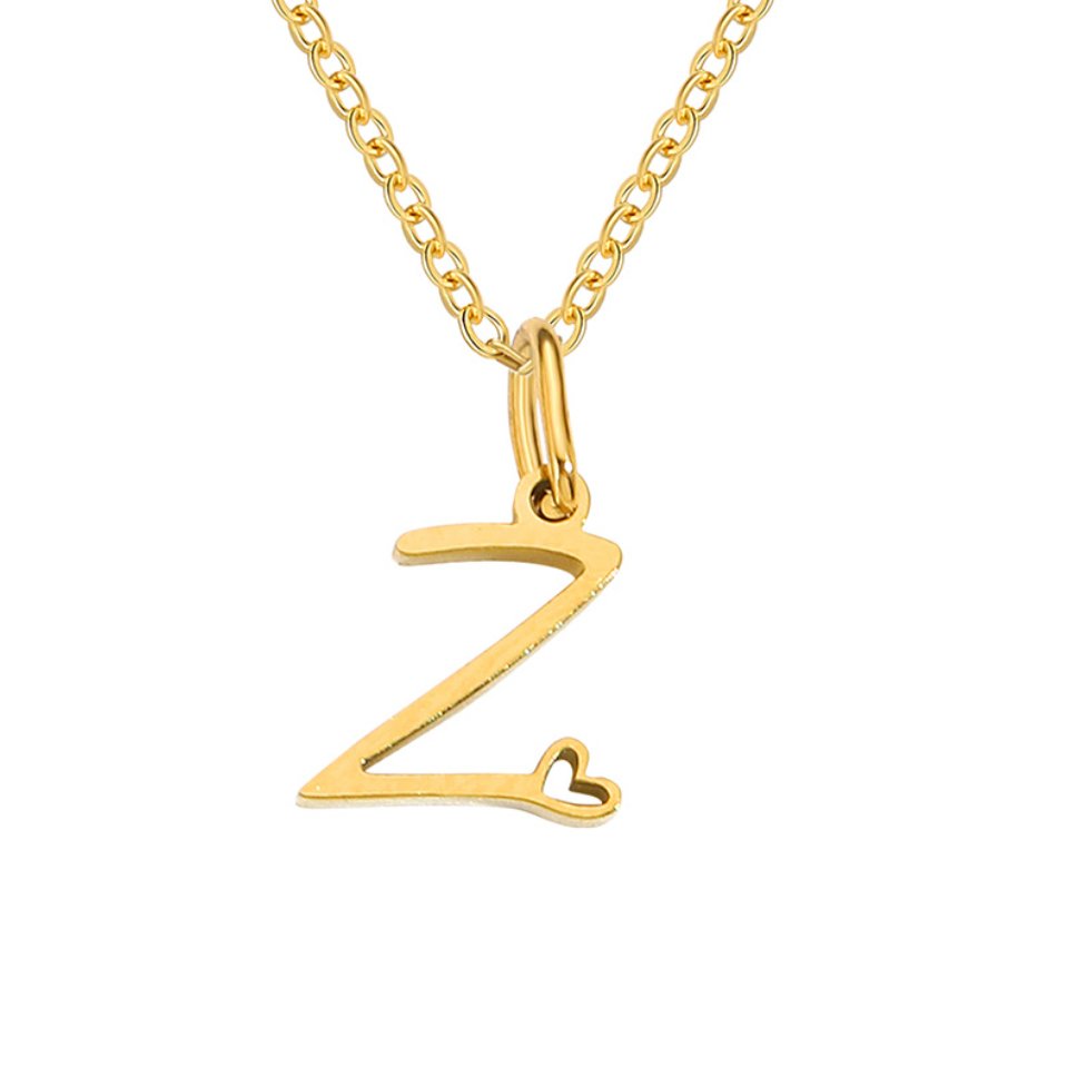 Gold-Tone Letter Heart Necklace
