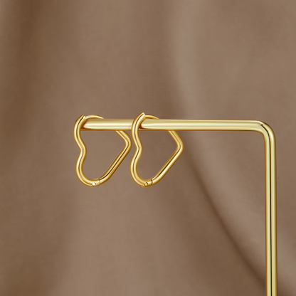 Heart Gold-Tone Hoops