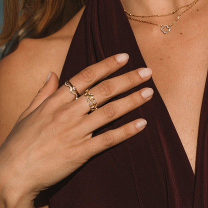Zenya Crystal & Gold-Tone Wave Ring