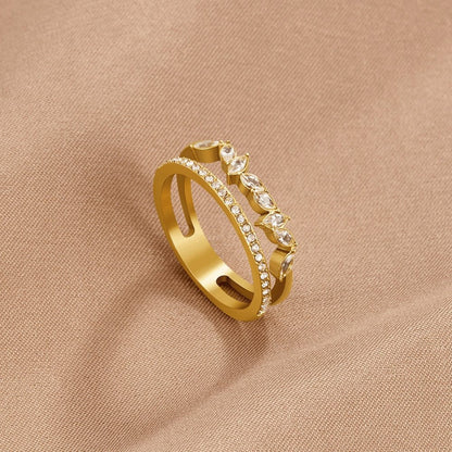 Gold-Tone Mia Crystal Ring