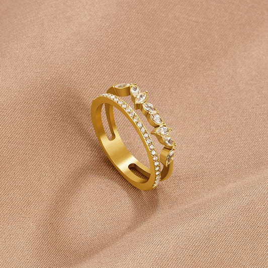 Gold-Tone Mia Crystal Ring