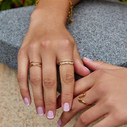 Gold-Tone Mia Crystal Ring