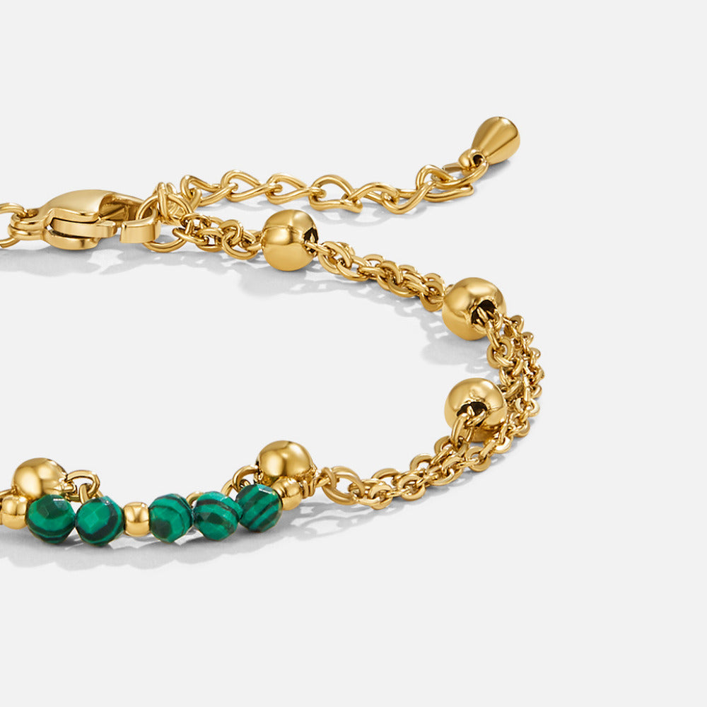 Alfa Malachite-Green Bead Bracelet