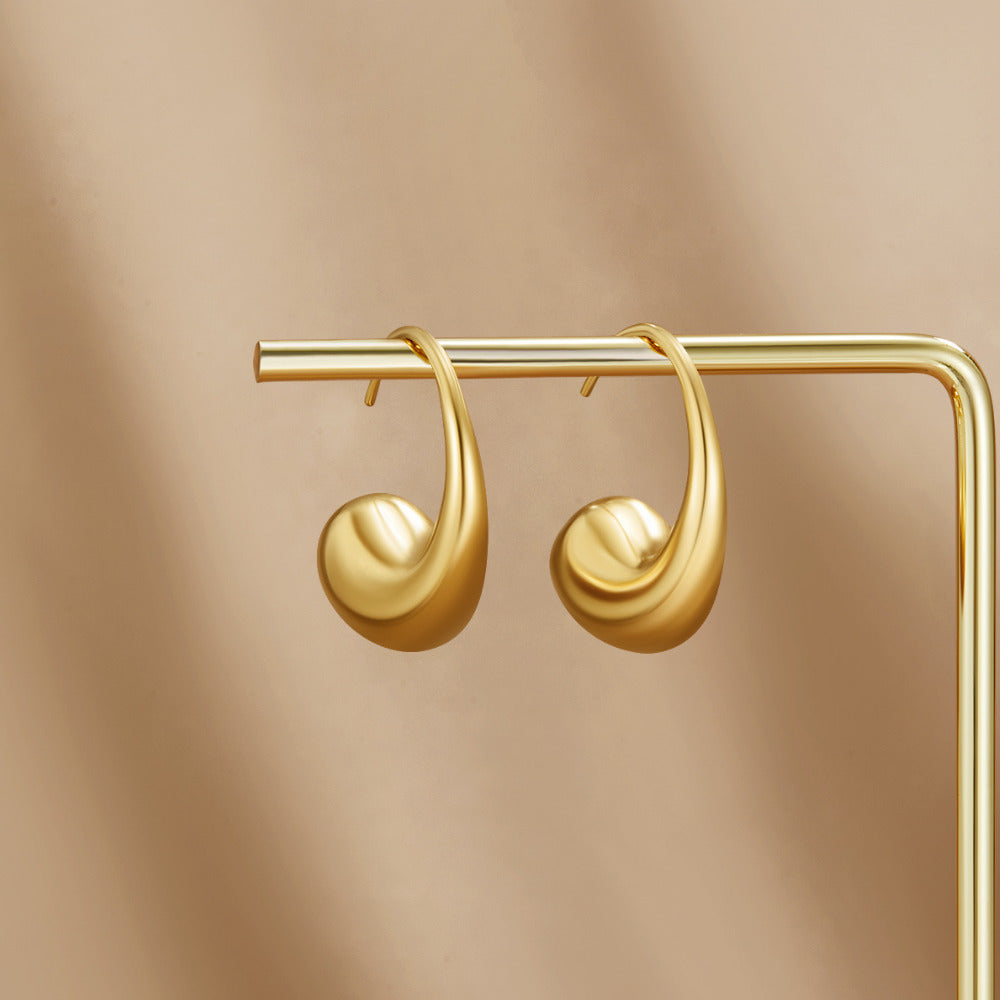 Chunky Gold-Tone Teardrop Earrings