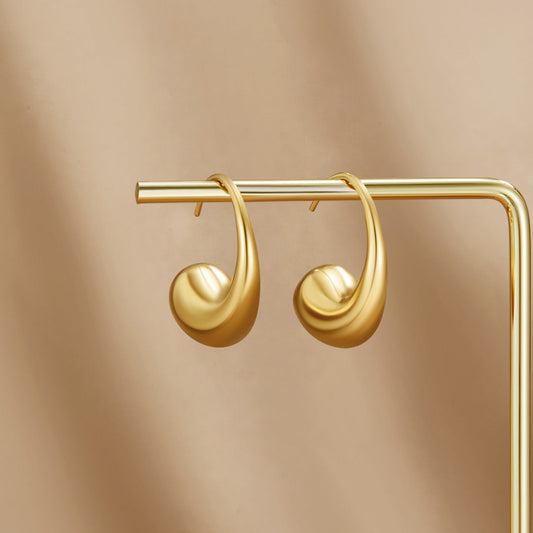 Chunky Gold-Tone Teardrop Earrings