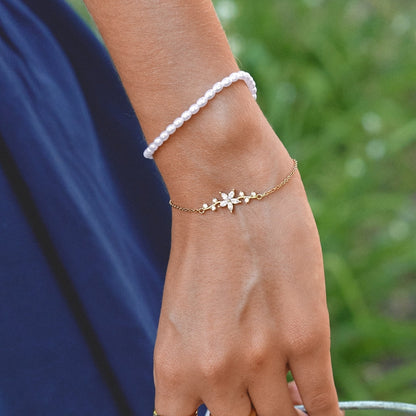 Crystal Flower Gold-Tone Bracelet