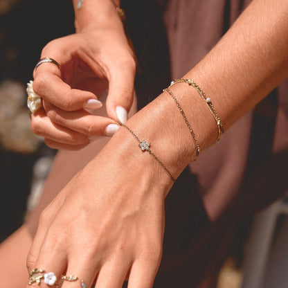 Elara Crystal Bloom Gold-Tone Bracelet