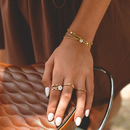 Elara Crystal Bloom Gold-Tone Bracelet