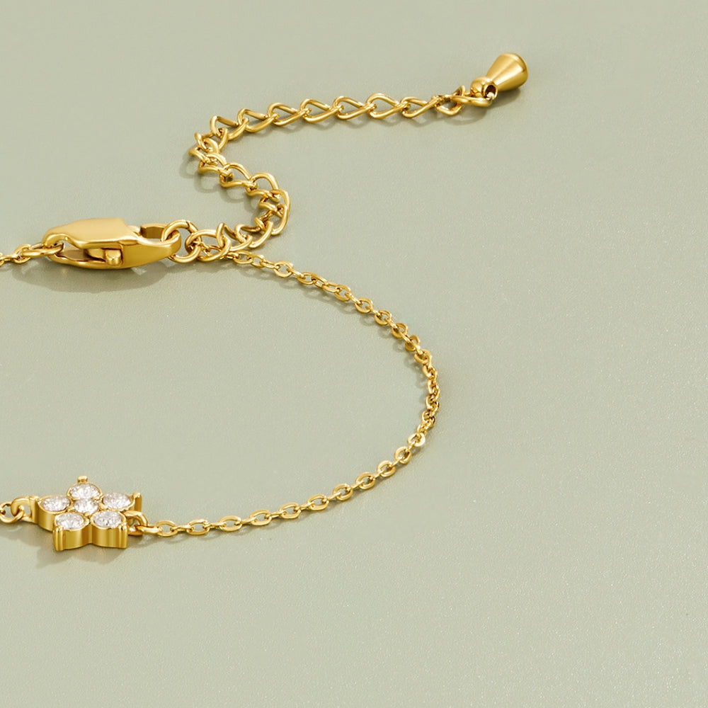 Elara Crystal Bloom Gold-Tone Bracelet