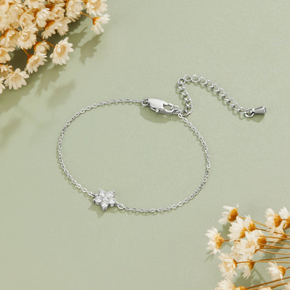 Elara Crystal Bloom Silver-Tone Bracelet