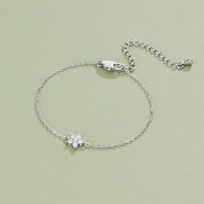Elara Crystal Bloom Silver-Tone Bracelet