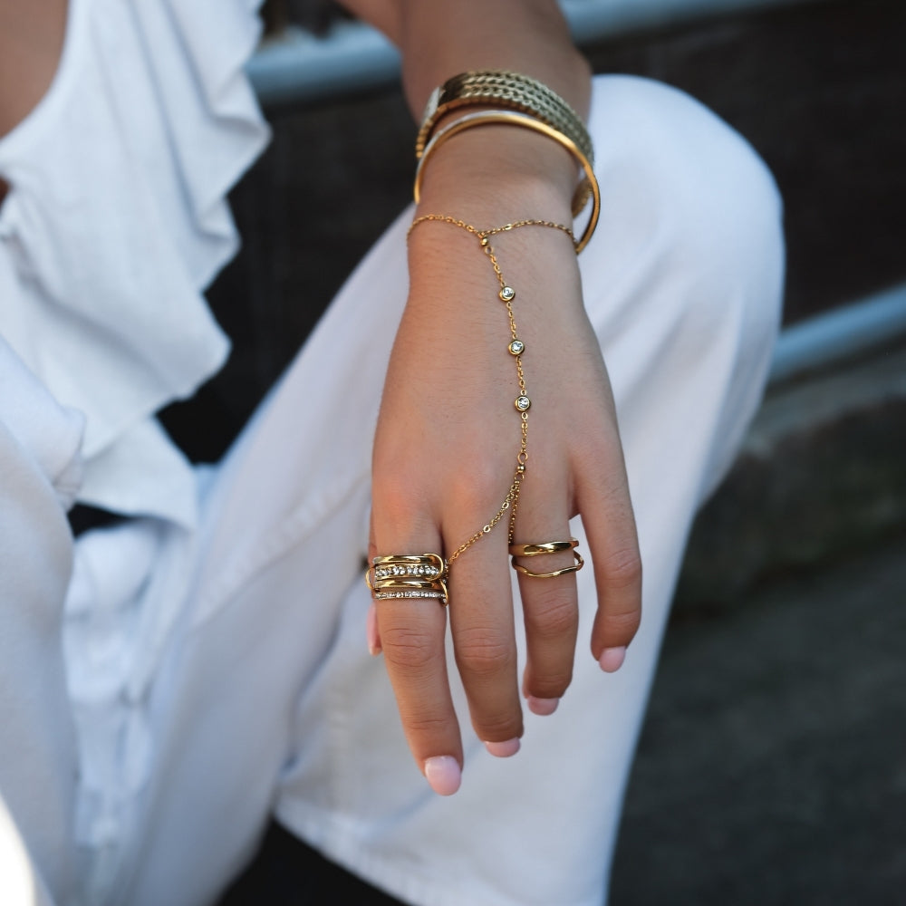 'Forever' Link Crystal & Gold-Tone Ring