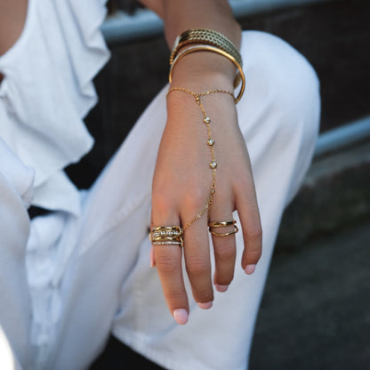 'Forever' Link Crystal & Gold-Tone Ring