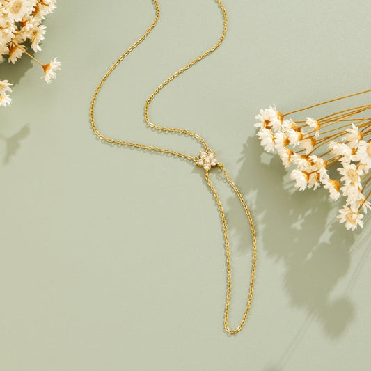 Gold-Tone And Crystal Bloom Lariat Bracelet