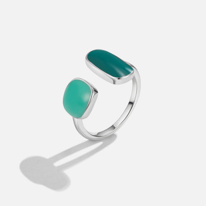 Green Willow Silver-Tone Wrap Ring