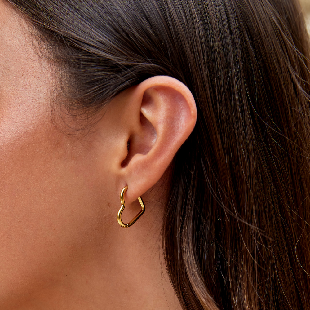 Heart Gold-Tone Hoops