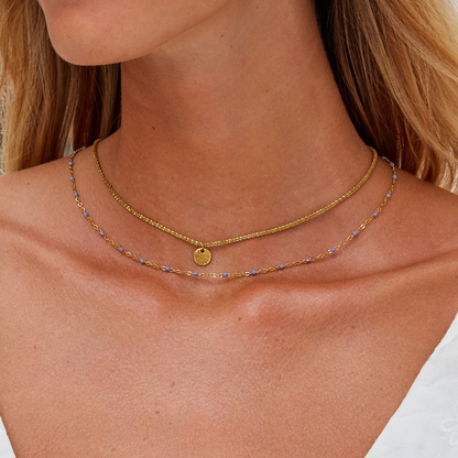 Lia Layered Gold-Tone Coin Bead Necklace