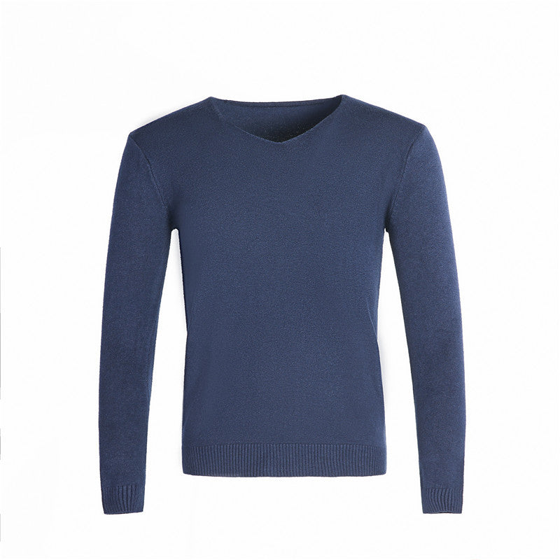 Men's Fine V-neck Sweater made of Cotton-merino Blend with a Slim Silhouette