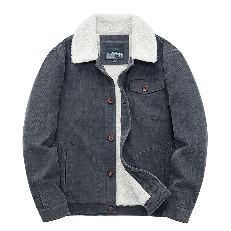 Men's Casual Cord Jacket with Teddy Lining
