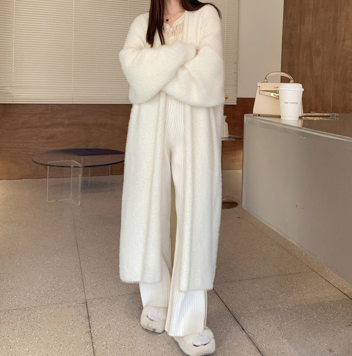 Women's Long Oversized Maxi Knit Cardigan with Open Front