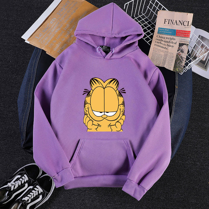 Unisex Hooded Sweatshirt with Large Comic Face Print, Soft Fleece Lining and Kangaroo Pocket