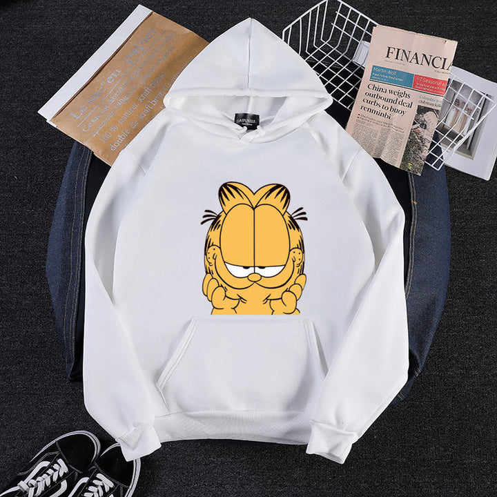 Unisex Hooded Sweatshirt with Large Comic Face Print, Soft Fleece Lining and Kangaroo Pocket
