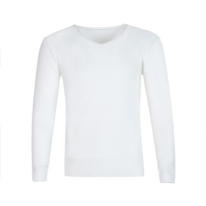 Men's Fine V-neck Sweater made of Cotton-merino Blend with a Slim Silhouette