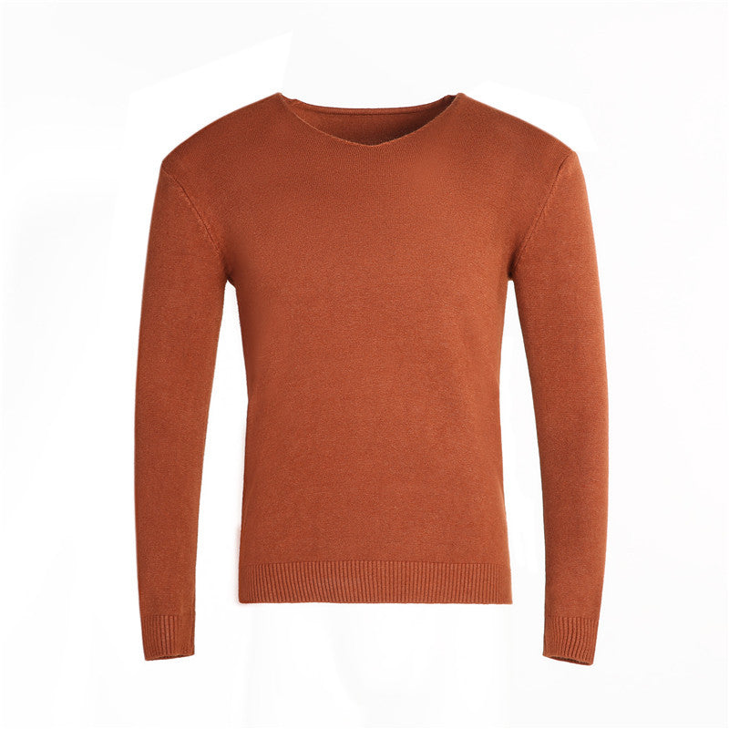Men's Fine V-neck Sweater made of Cotton-merino Blend with a Slim Silhouette