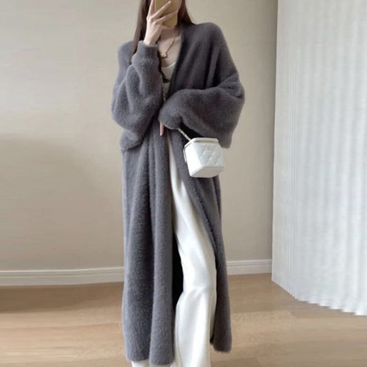 Women's Long Oversized Maxi Knit Cardigan with Open Front