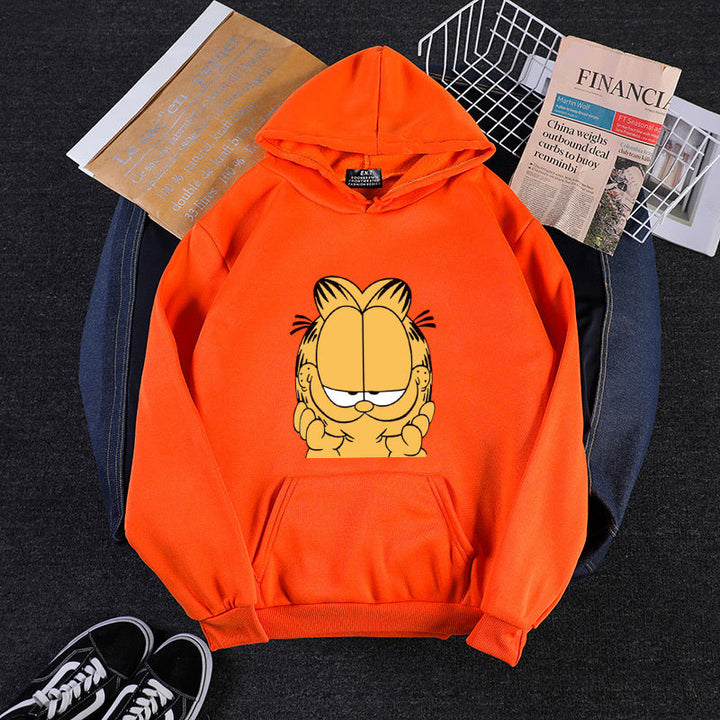 Unisex Hooded Sweatshirt with Large Comic Face Print, Soft Fleece Lining and Kangaroo Pocket