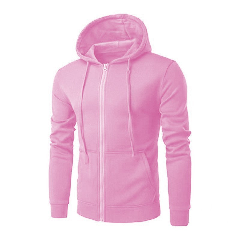 Men's Slim-fit Zip Hoodie Jacket with Soft Fleece Lining and Kangaroo Pockets