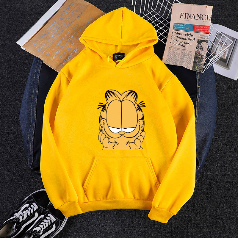 Unisex Hooded Sweatshirt with Large Comic Face Print, Soft Fleece Lining and Kangaroo Pocket