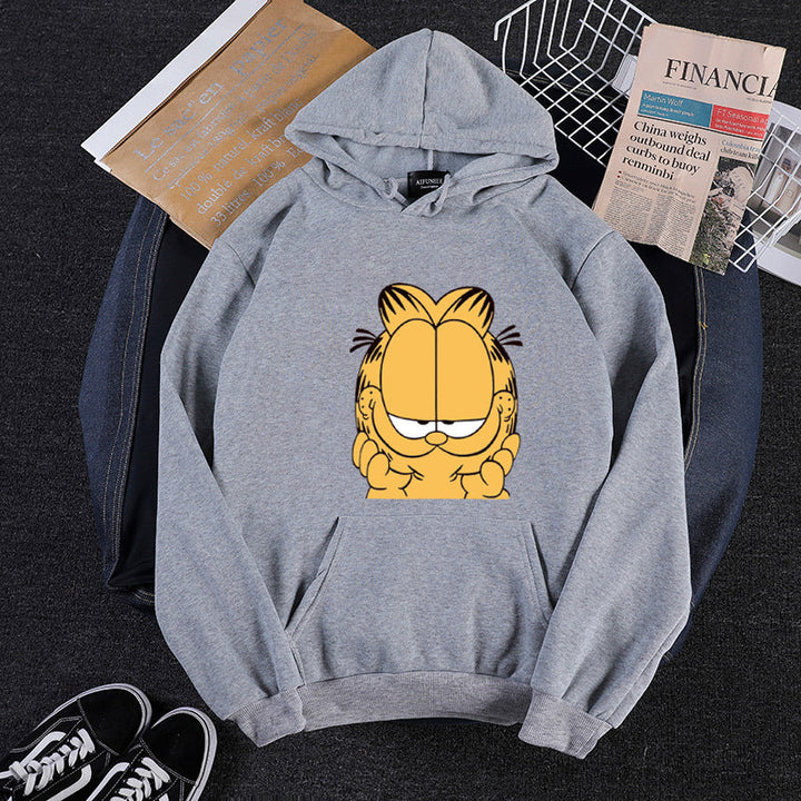 Unisex Hooded Sweatshirt with Large Comic Face Print, Soft Fleece Lining and Kangaroo Pocket