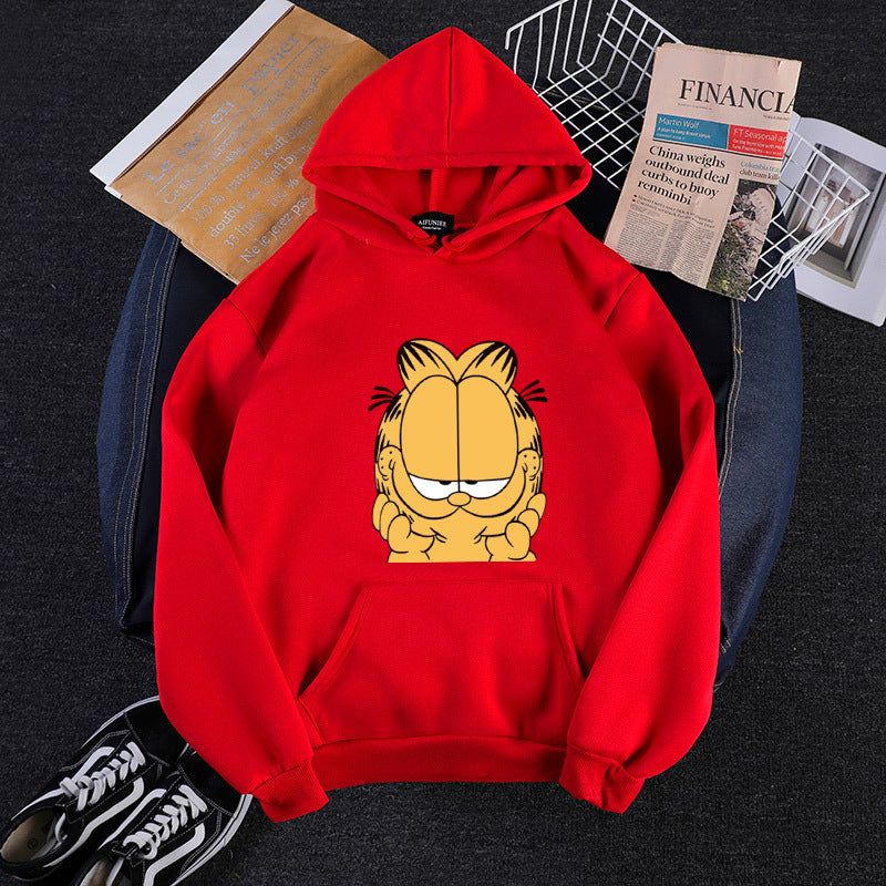 Unisex Hooded Sweatshirt with Large Comic Face Print, Soft Fleece Lining and Kangaroo Pocket