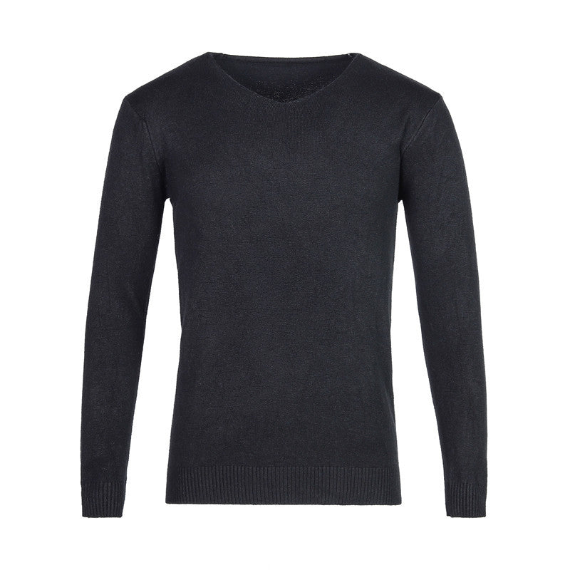 Men's Fine V-neck Sweater made of Cotton-merino Blend with a Slim Silhouette