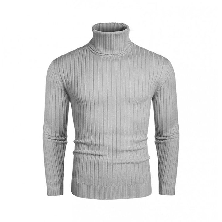 Men's Ribbed Fine-knit Turtleneck Sweater Slim Fit