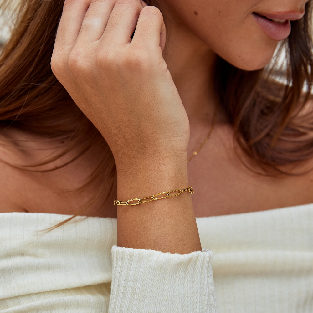 Paperclip Gold-Tone Bracelet