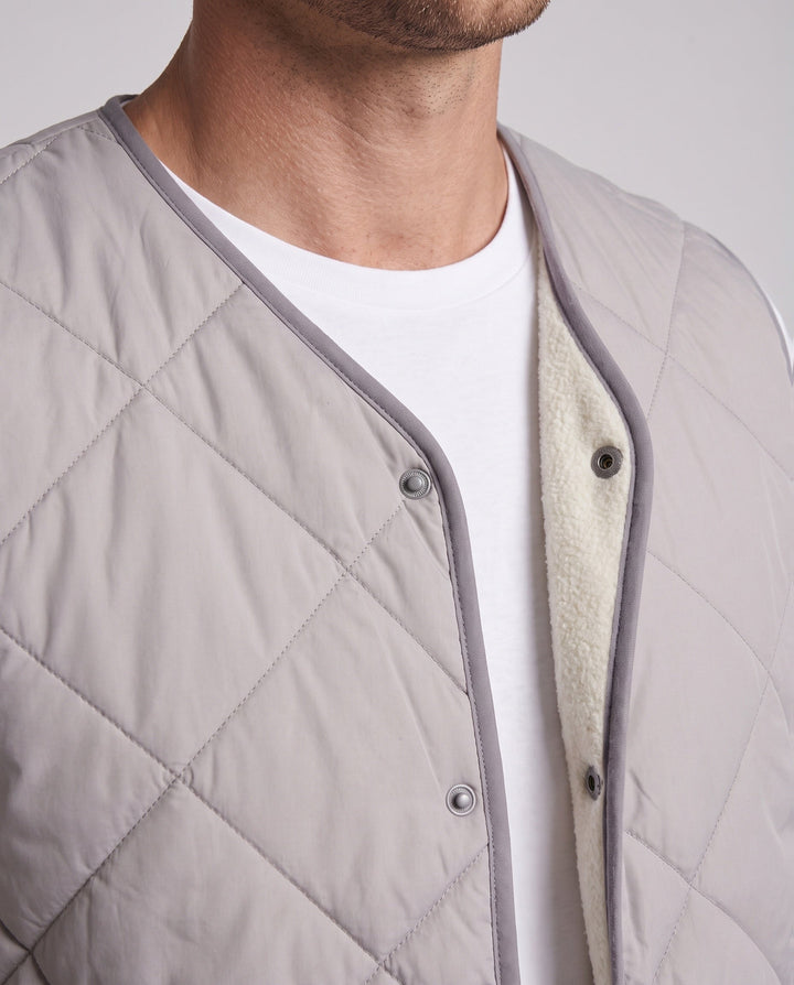 Men's Quilted Thermal Vest with Teddy Lining and Press Studs