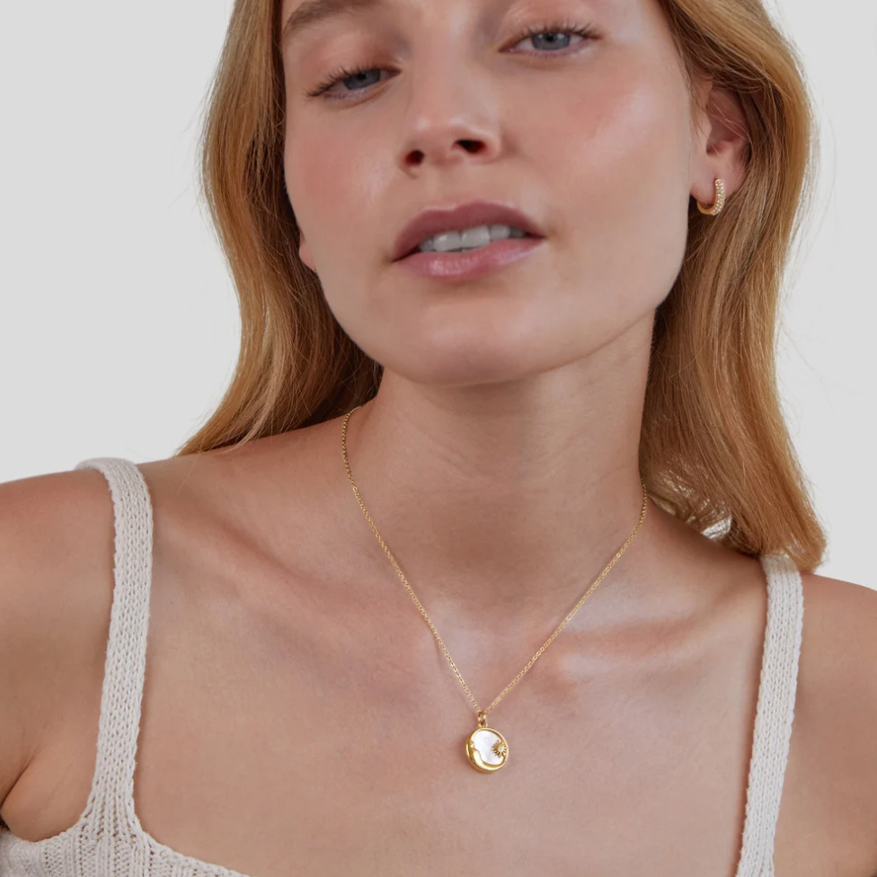 Dreaming in the Clouds Moon & Star Necklace