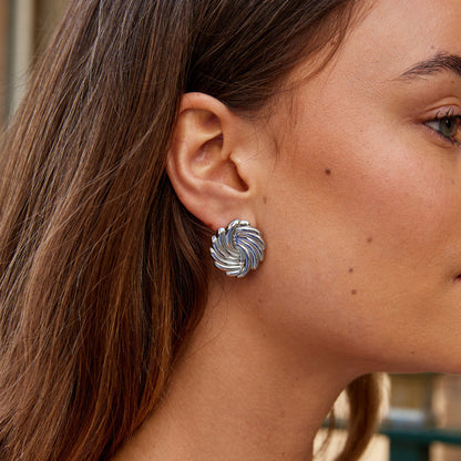 Silver-Tone Spiral Earrings