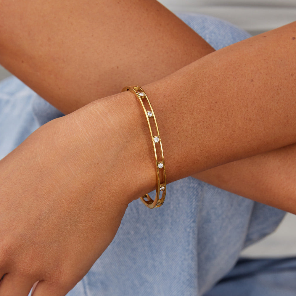 Sofia Crystal & Gold-Tone Bangle