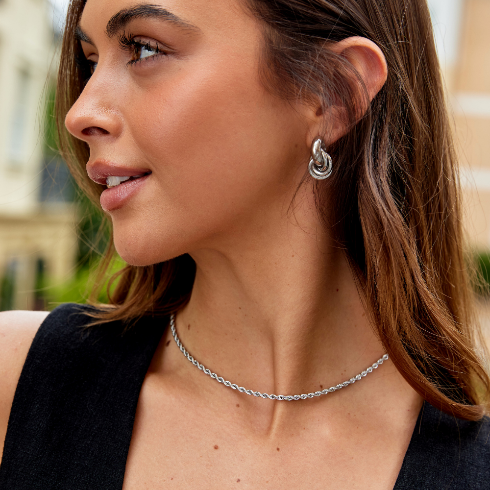 Sofia Twisted Silver-Tone Hoop Earrings