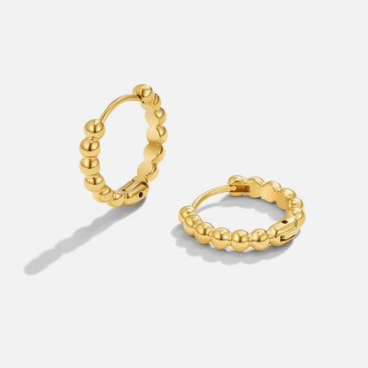 Soraya Gold-Tone Bead Hoop Earrings