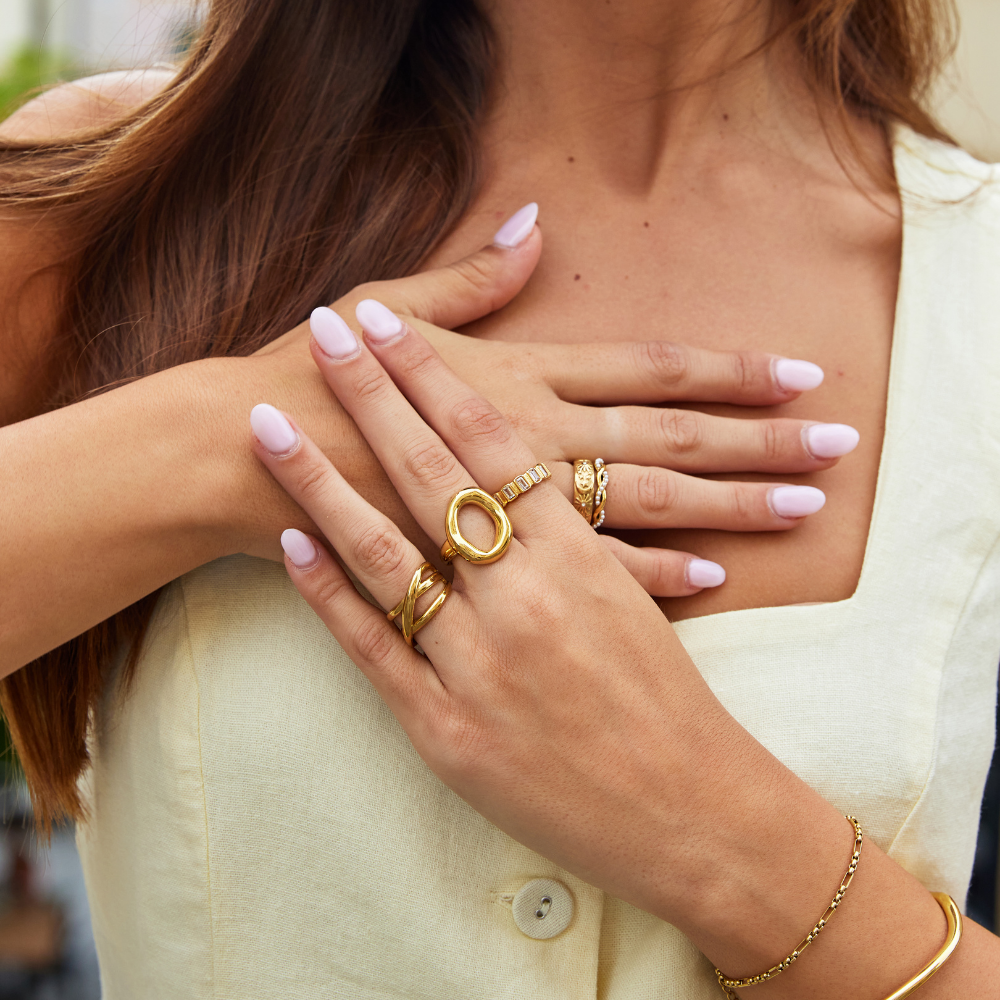Vina Melted Gold-Tone Ring