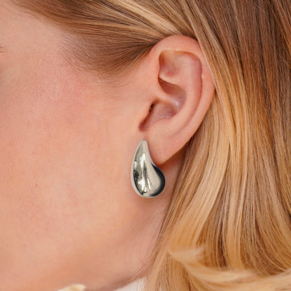 Amara Teardrop Silver-Tone Earrings
