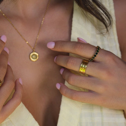 Amaya Hammered Gold-Tone Ring
