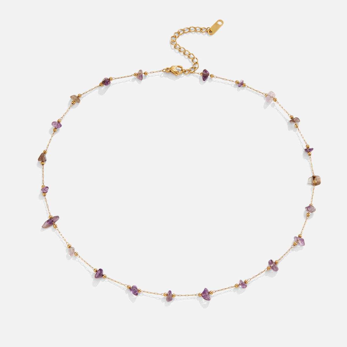 Amethyst Purple Crystal Bead Necklace