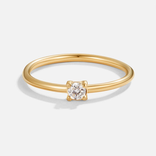 April Birthstone Gold-Tone Ring