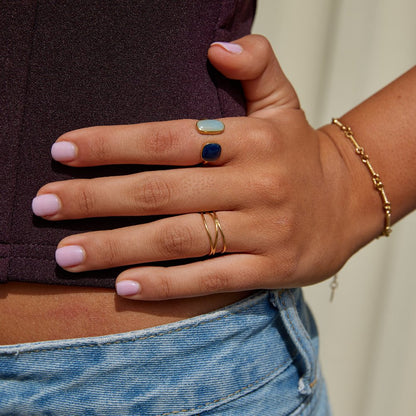 Aquamarine Blue Wrap Ring